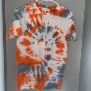 orange and grey tie dye